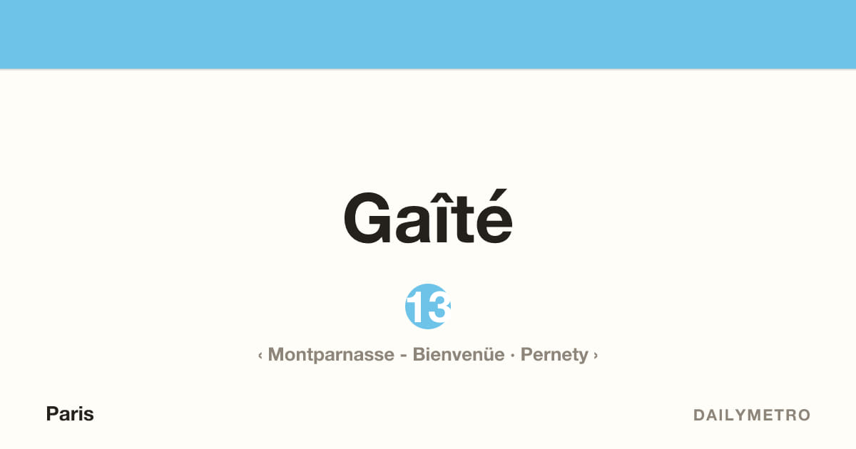Gaîté station · Lines 13