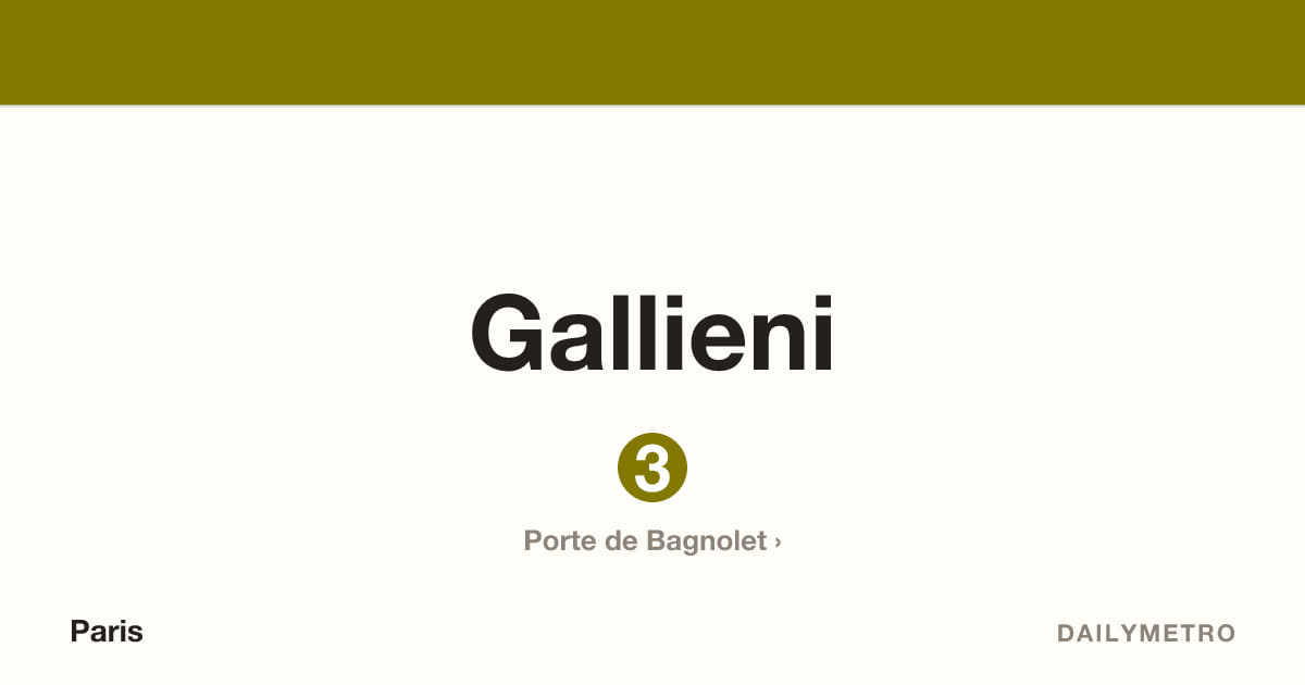 Gallieni station · Lines 3