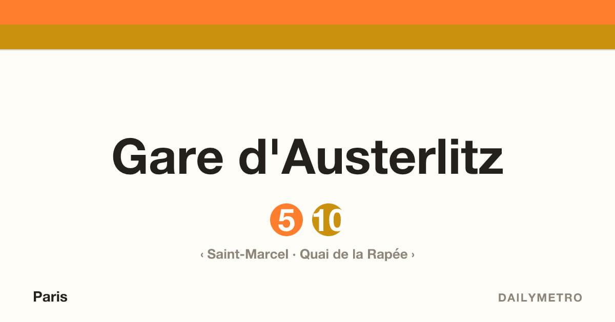 Gare d'Austerlitz station · Lines 5, 10