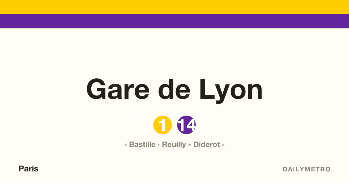 Gare de Lyon station · Lines 1, 14