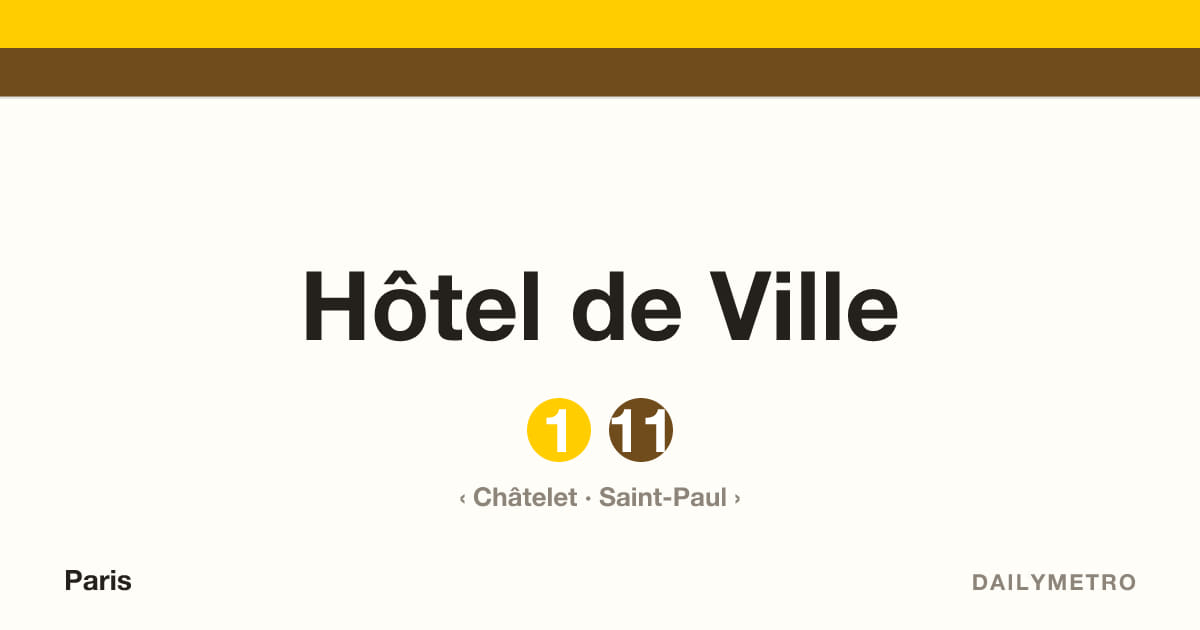 Hôtel de Ville station · Lines 1, 11