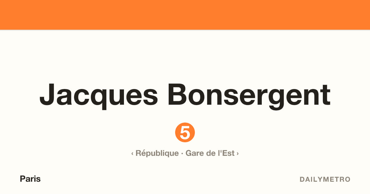 Jacques Bonsergent station · Lines 5