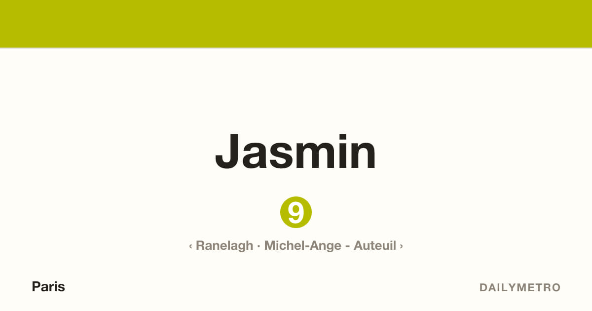 Jasmin station · Lines 9