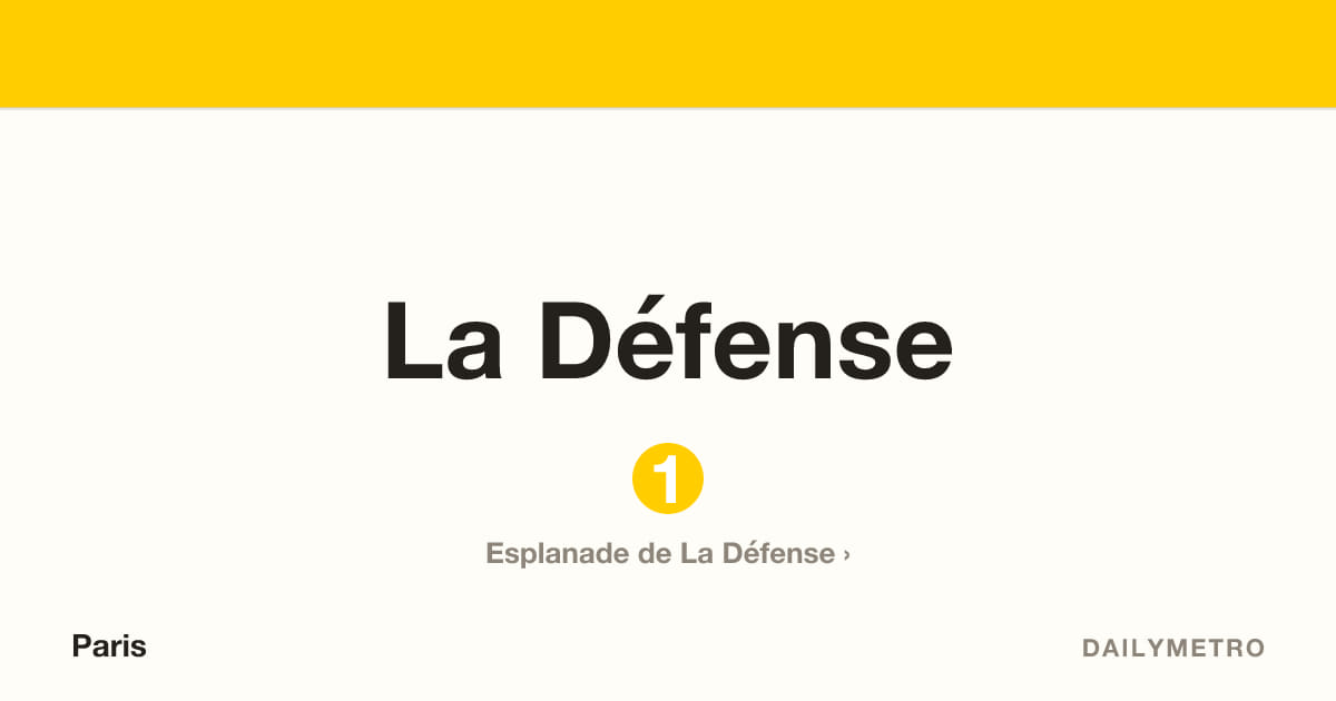 La Défense station · Lines 1