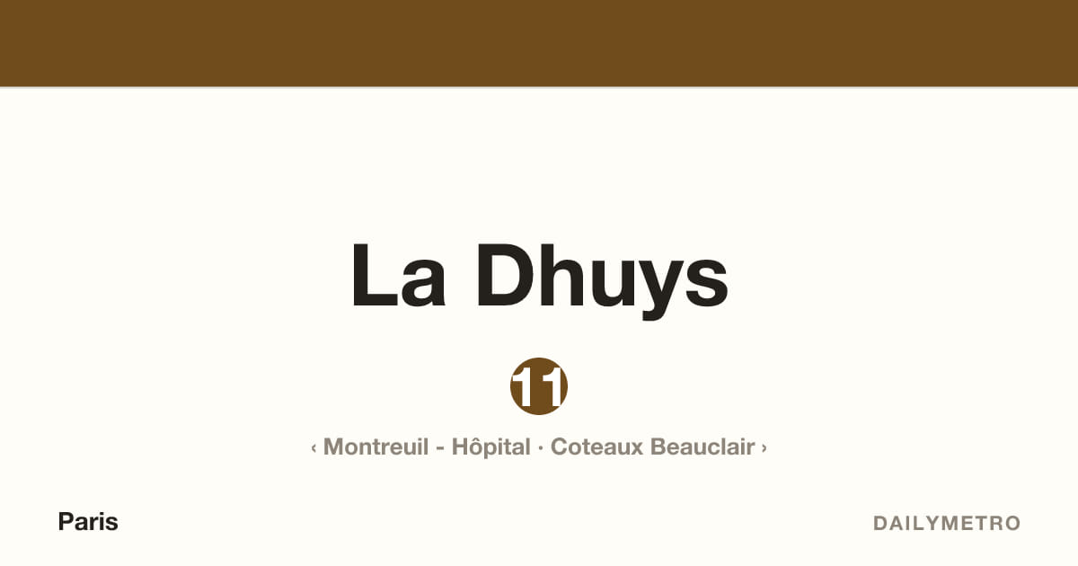La Dhuys station · Lines 11