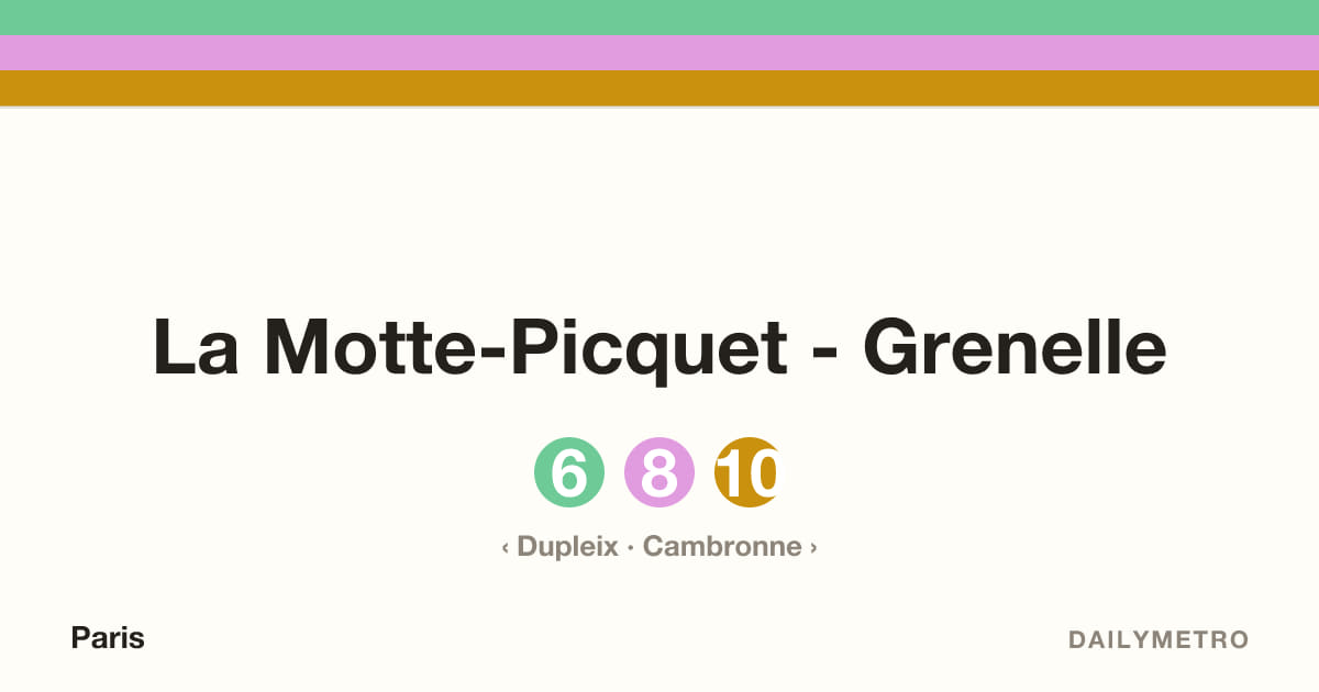 La Motte-Picquet - Grenelle station · Lines 6, 8, 10