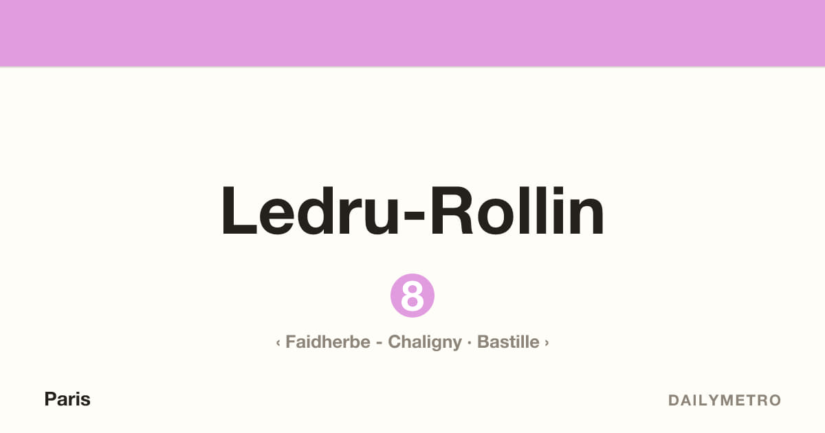 Ledru-Rollin station · Lines 8