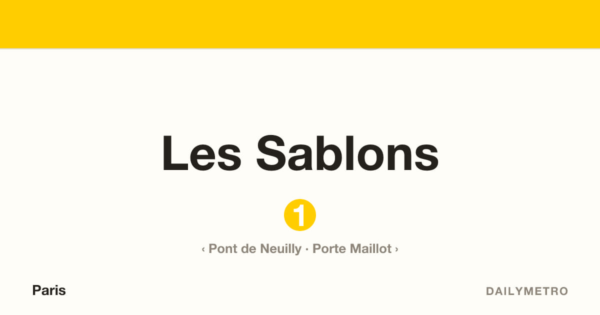 Les Sablons station · Lines 1