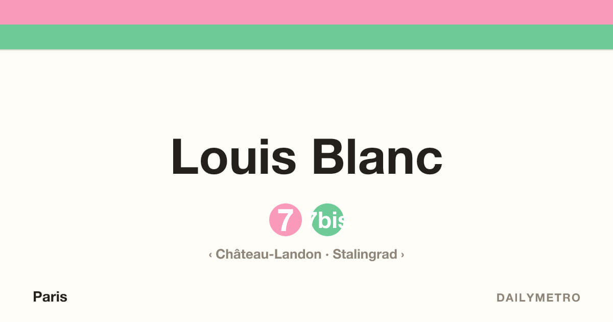 Louis Blanc station · Lines 7, 7bis