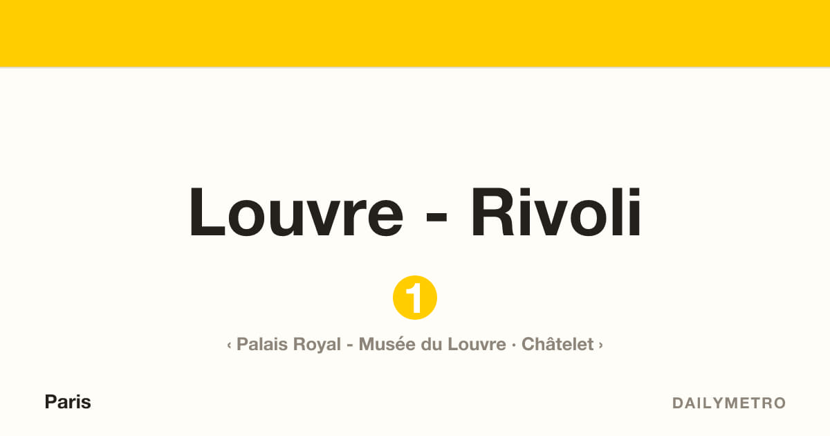 Louvre - Rivoli station · Lines 1