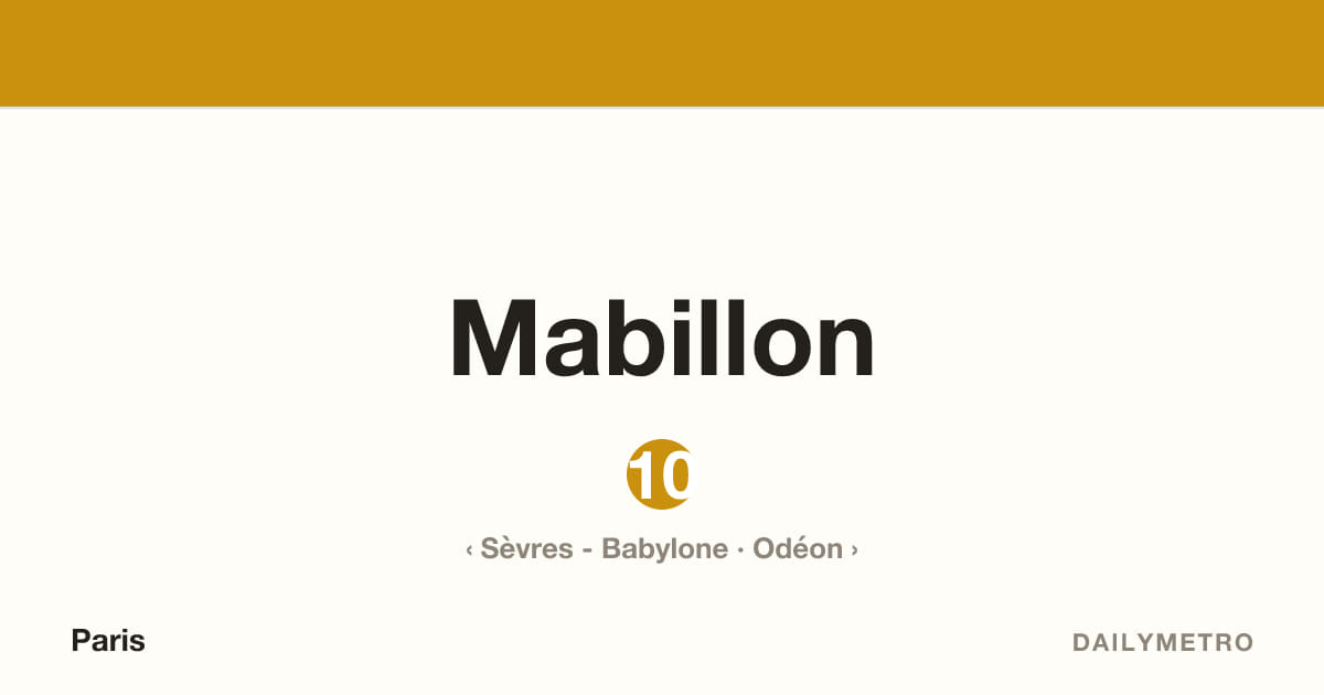 Mabillon station · Lines 10