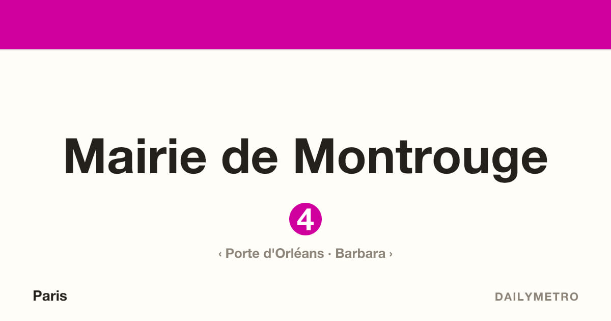 Mairie de Montrouge station · Lines 4