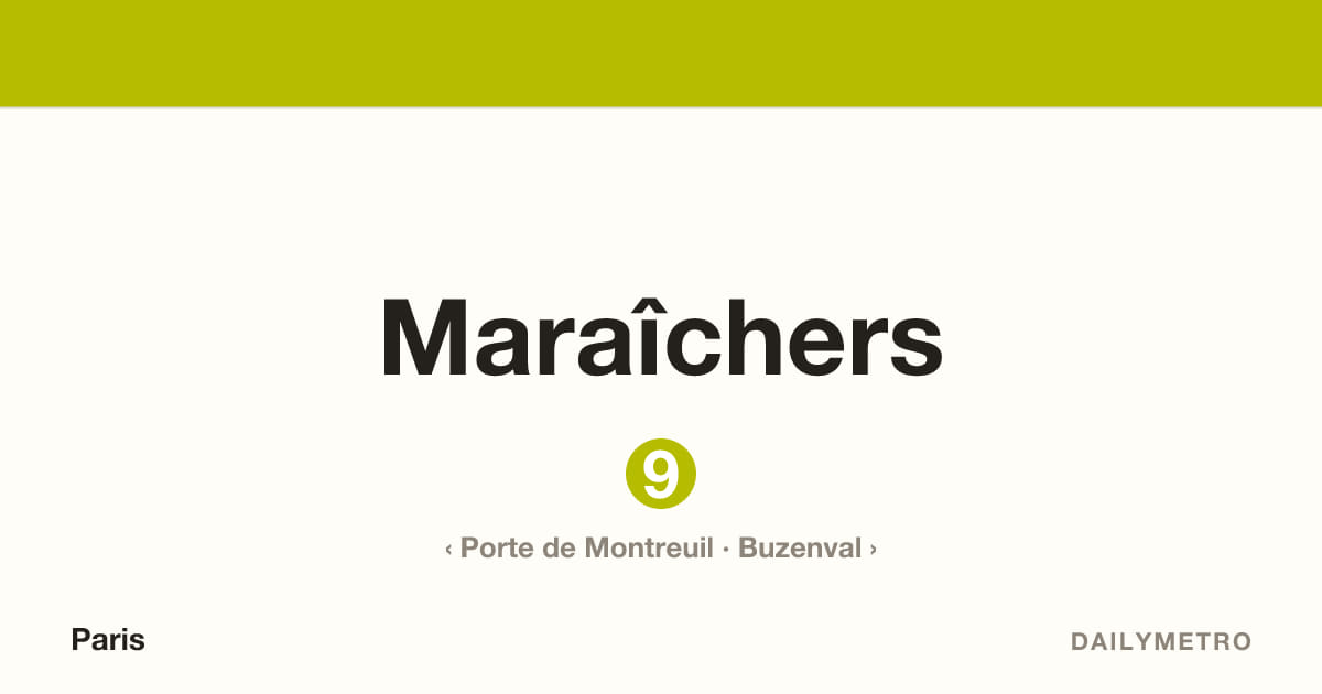 Maraîchers station · Lines 9
