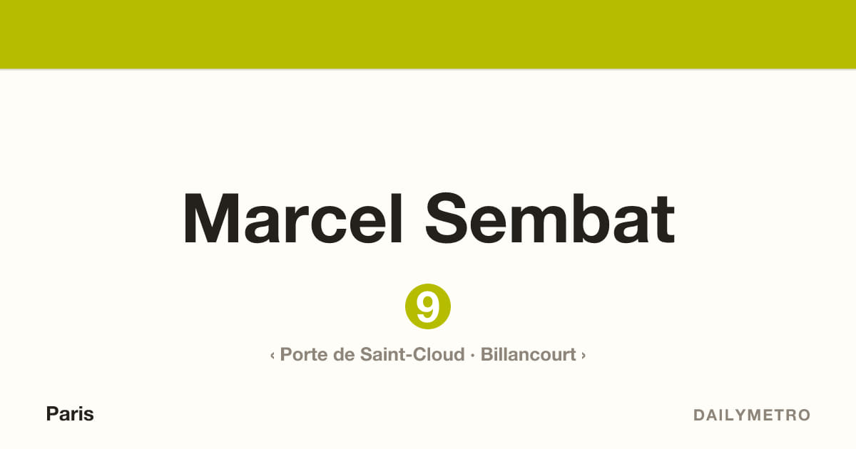 Marcel Sembat station · Lines 9