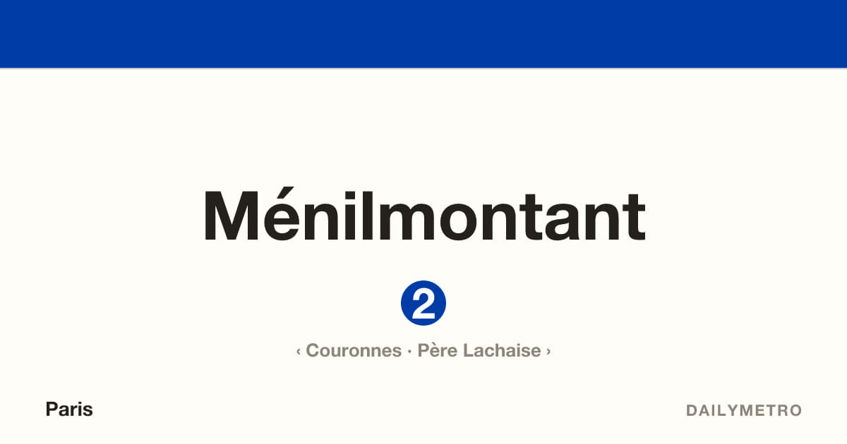Ménilmontant station · Lines 2