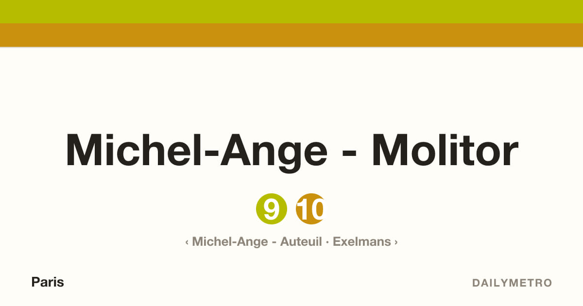 Station Michel-Ange - Molitor · Lignes 9, 10