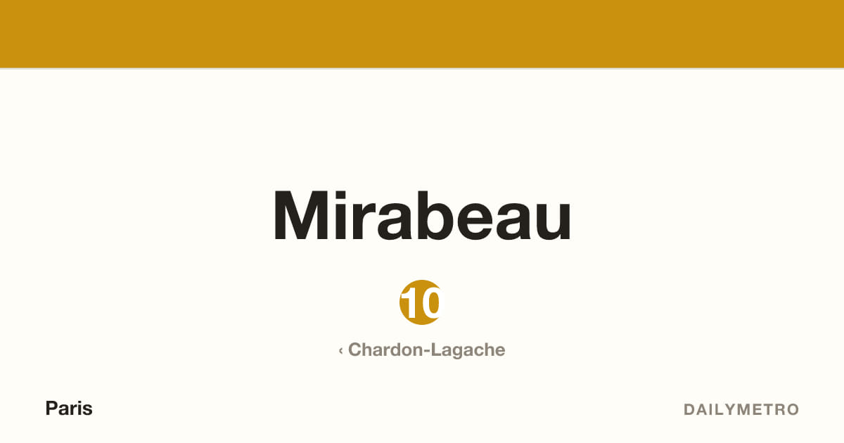 Mirabeau station · Lines 10