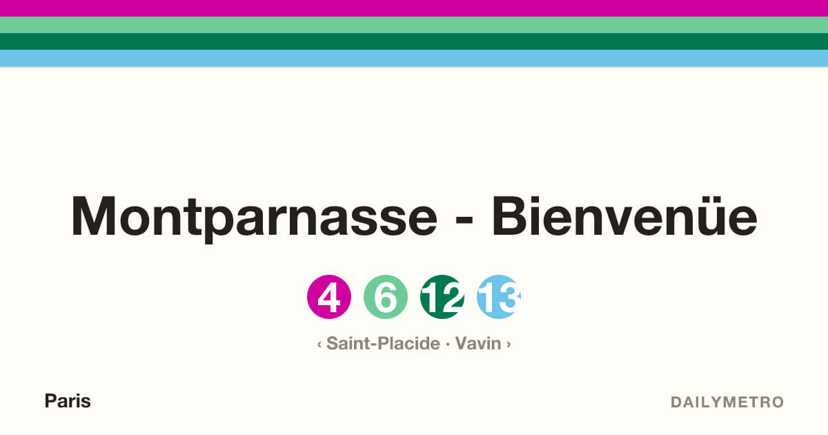 Montparnasse - Bienvenüe station · Lines 4, 6, 12, 13