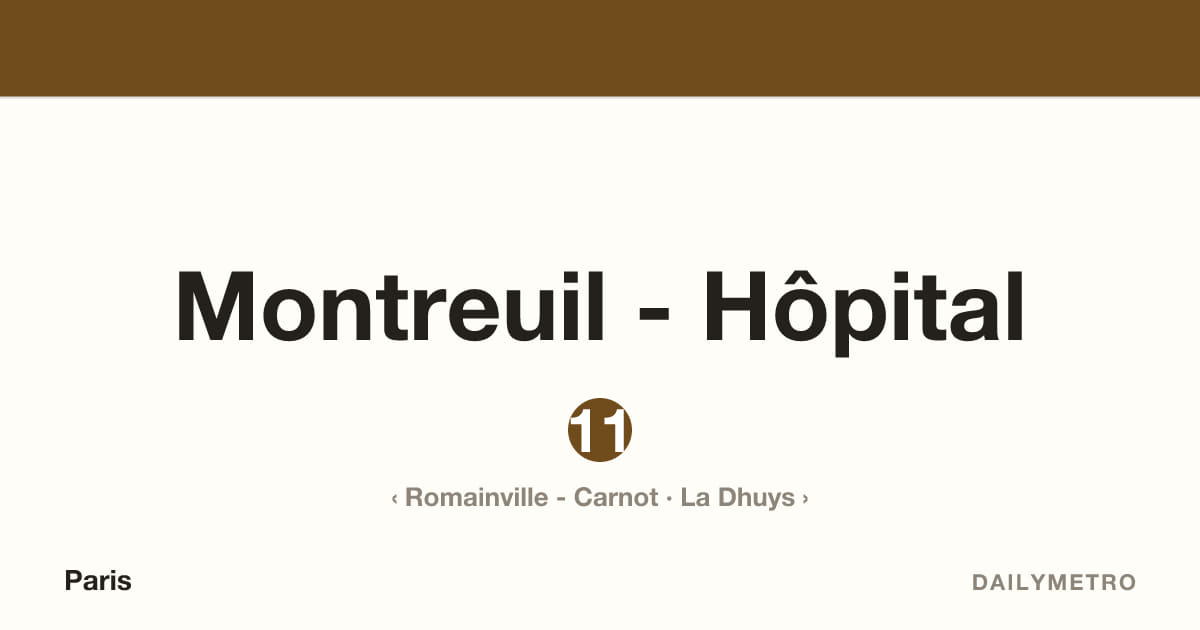 Montreuil - Hôpital station · Lines 11