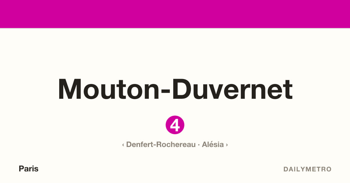 Mouton-Duvernet station · Lines 4
