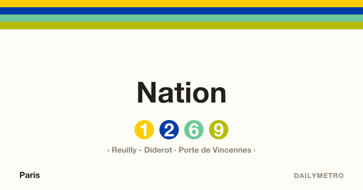Nation station · Lines 1, 2, 6, 9