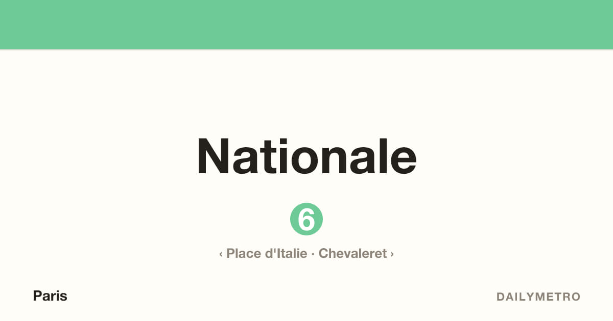 Nationale station · Lines 6