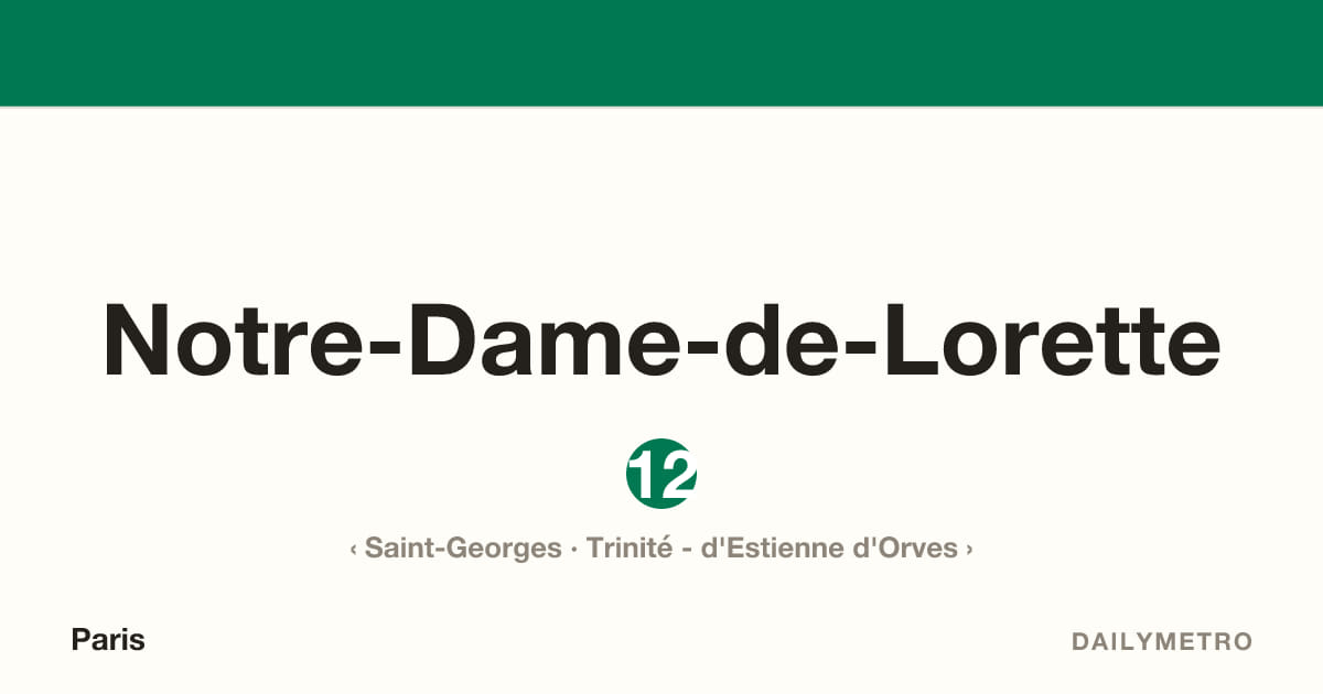 Station Notre-Dame-de-Lorette · Lignes 12