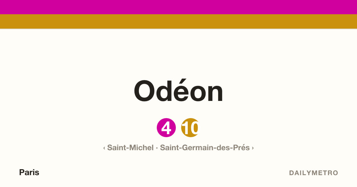 Odéon station · Lines 4, 10