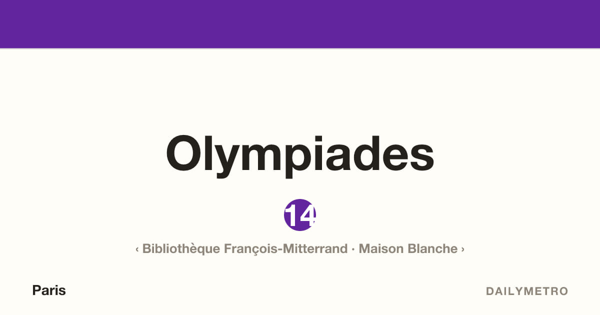 Olympiades station · Lines 14
