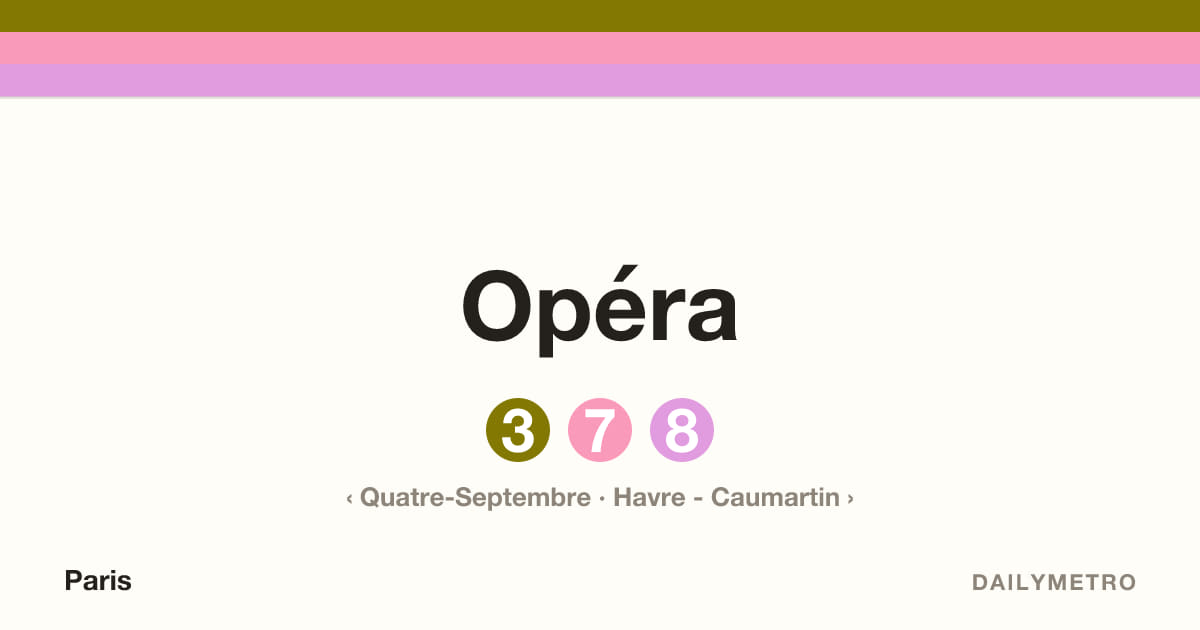 Opéra station · Lines 3, 7, 8