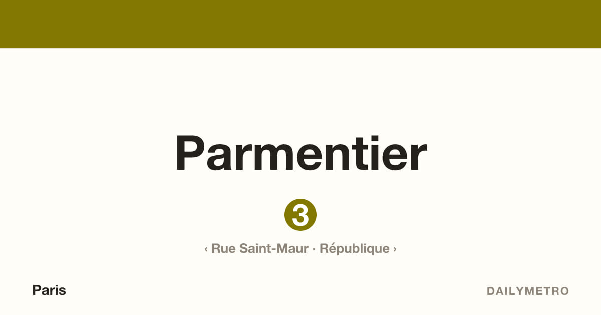 Parmentier station · Lines 3