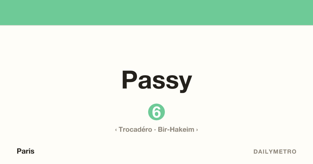 Passy station · Lines 6