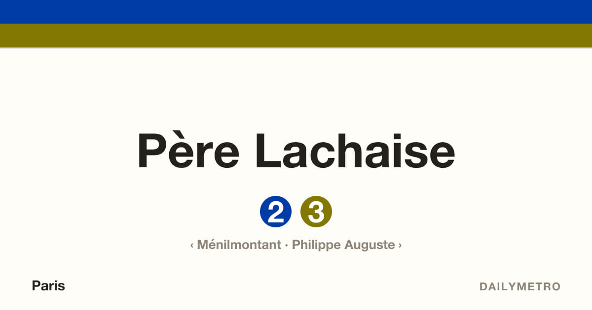 Père Lachaise station · Lines 2, 3