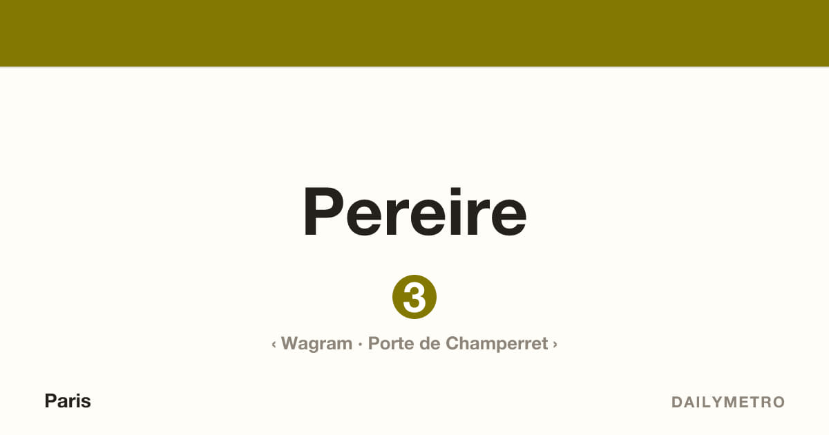 Pereire station · Lines 3