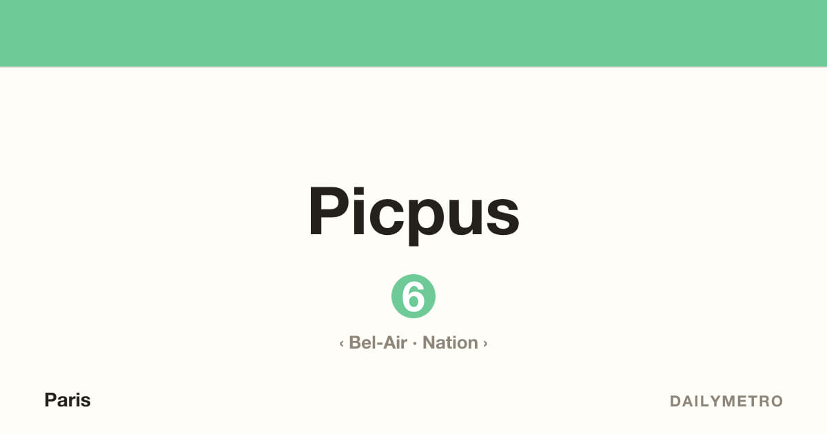 Picpus station · Lines 6