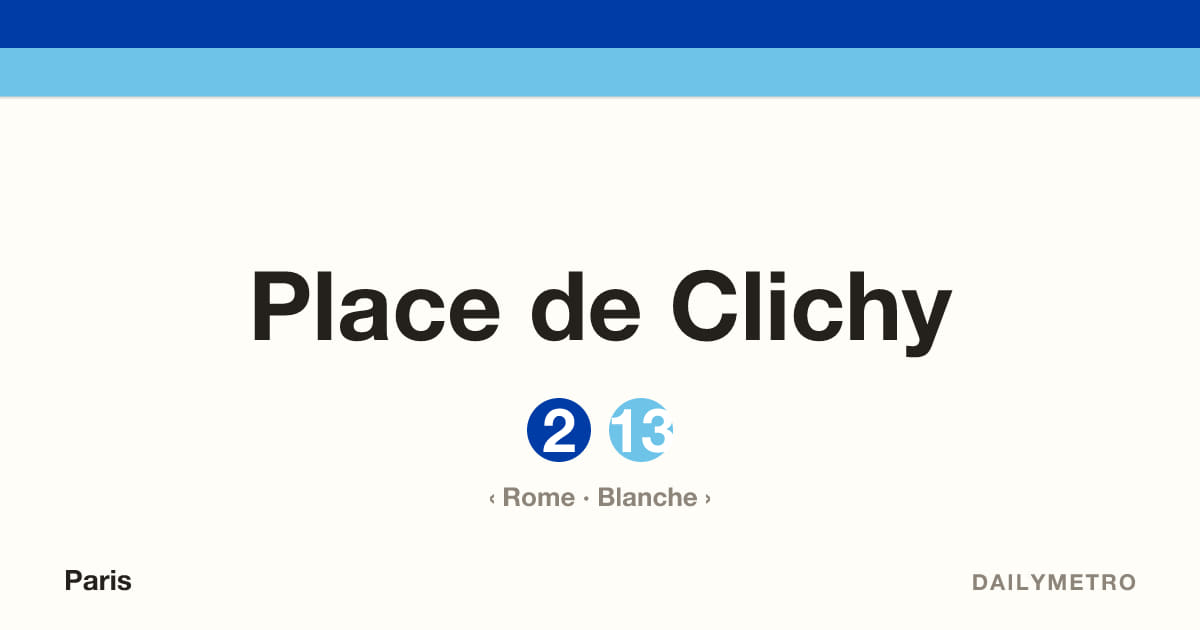 Place de Clichy station · Lines 2, 13