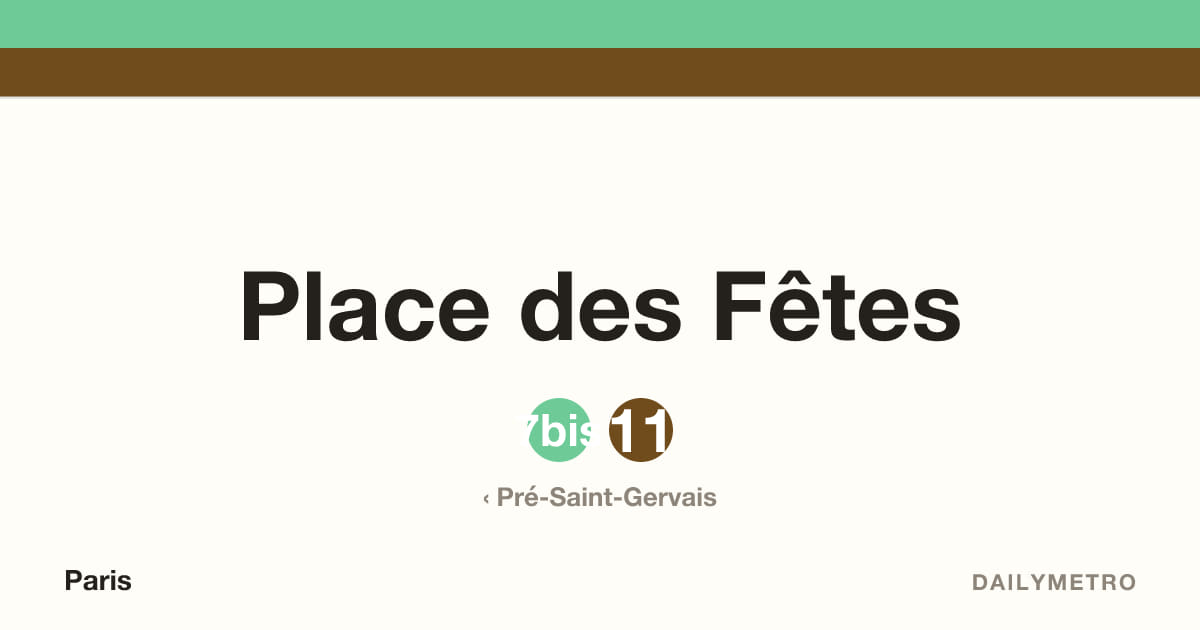 Place des Fêtes station · Lines 7bis, 11