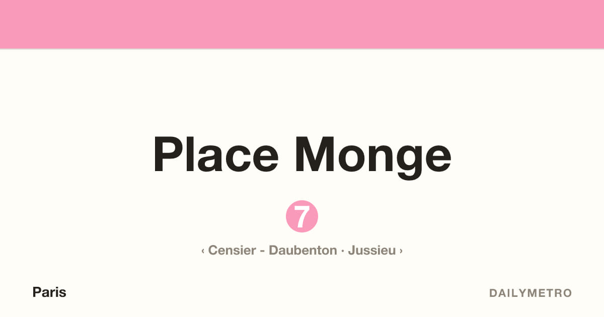 Place Monge station · Lines 7