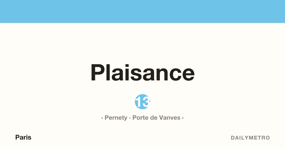 Plaisance station · Lines 13