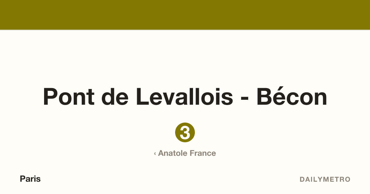 Pont de Levallois - Bécon station · Lines 3