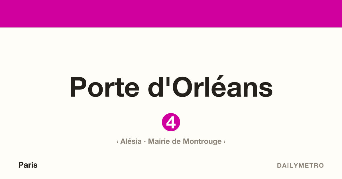 Porte d'Orléans station · Lines 4