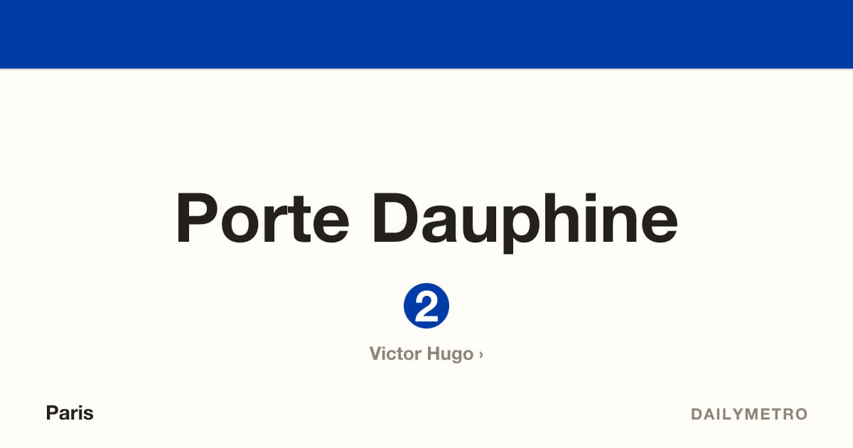 Station Porte Dauphine · Lignes 2