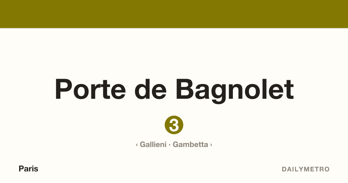 Station Porte de Bagnolet · Lignes 3