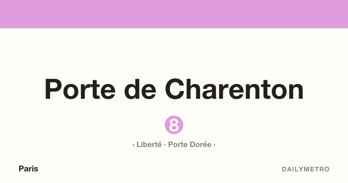Porte de Charenton station · Lines 8