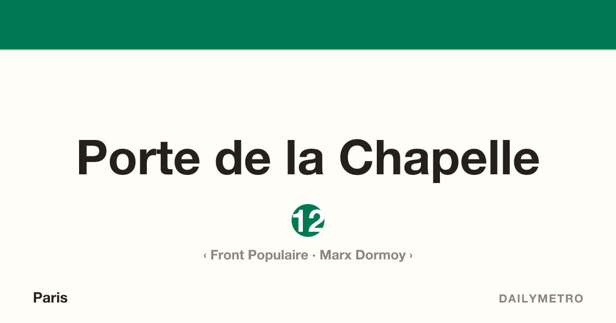 Porte de la Chapelle station · Lines 12
