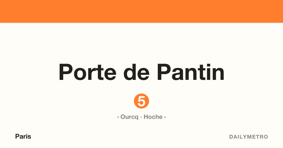Porte de Pantin station · Lines 5