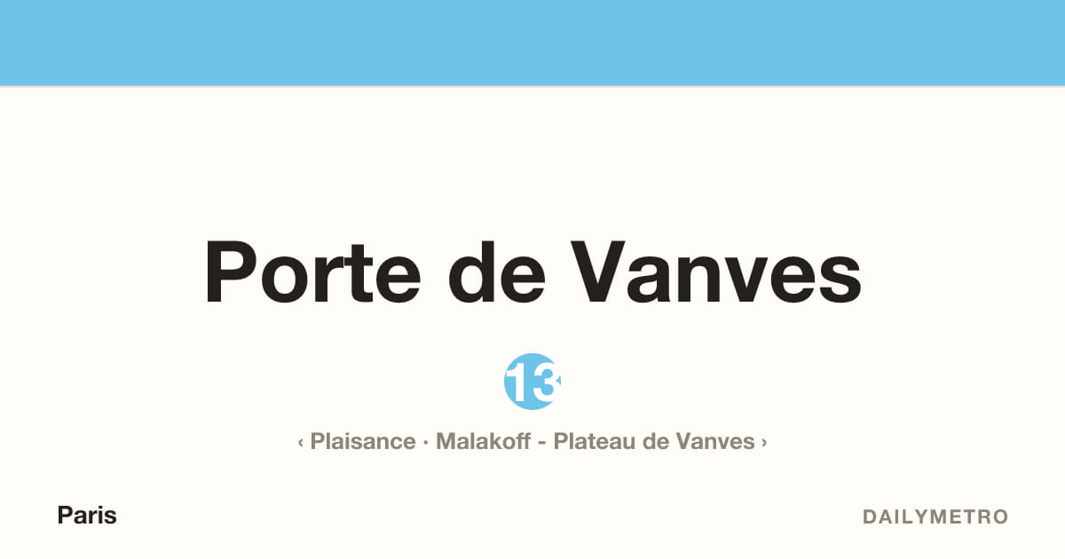 Porte de Vanves station · Lines 13