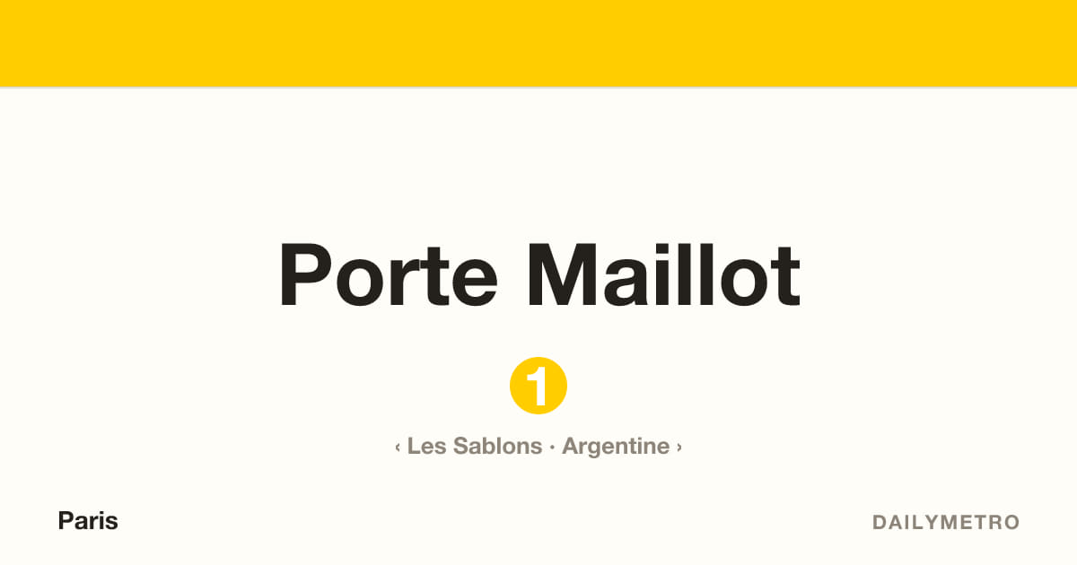 Porte Maillot station · Lines 1