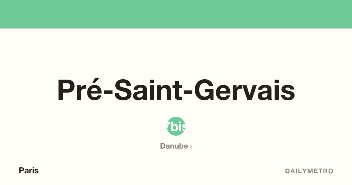Pré-Saint-Gervais station · Lines 7bis