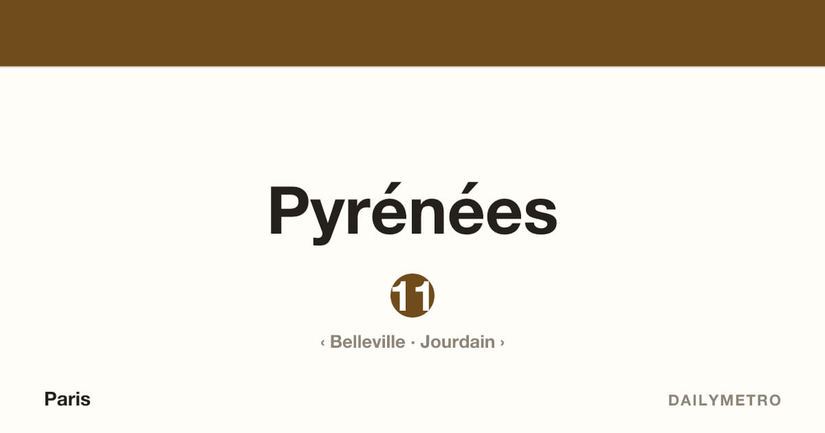 Pyrénées station · Lines 11